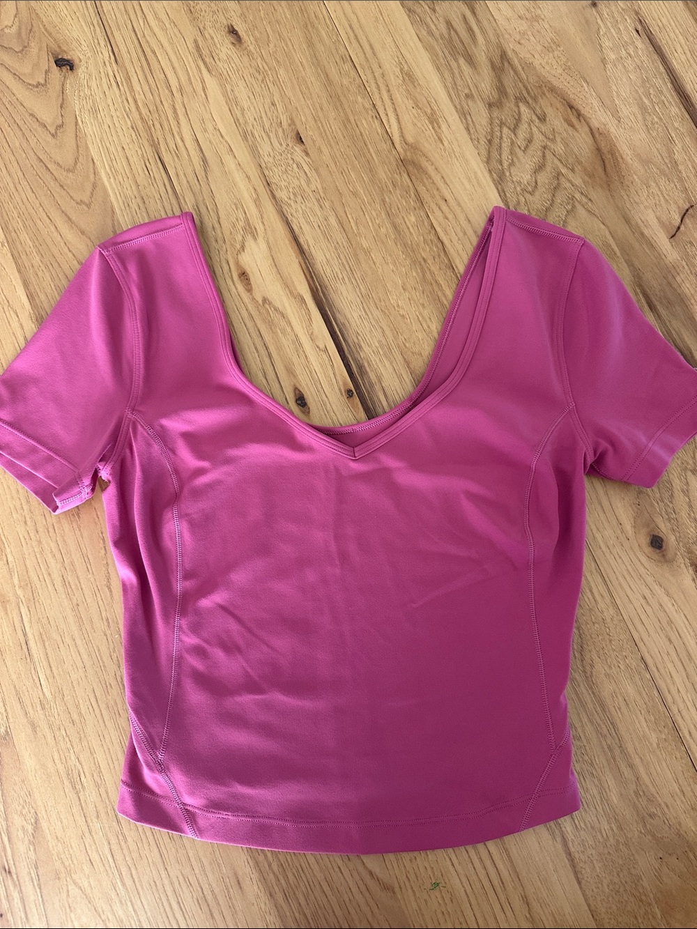 lululemon athletica Fuchsia Scoop-Neck Cropped Athletic Top